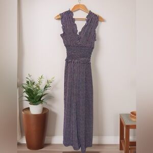 Sleeveless Pants Jumpsuit with Elastic Detail Waist and Wrap Top. So Flattering!